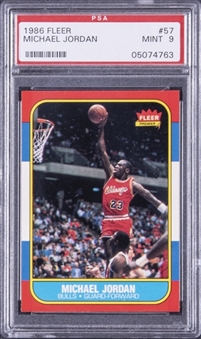 1986-87 Fleer #57 Michael Jordan Rookie Card – PSA MINT 9